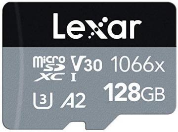Lexar Professional 1066x 128GB microSDXC UHS-I Card w/SD Adapter Silver Series