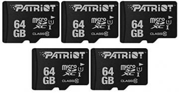 Patriot LX Series Micro SD Flash Memory Card 64GB - 5 Pack