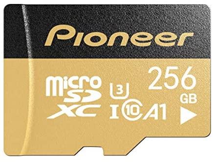 Pioneer 256GB microSD Premium with Adapter - C10, U3, A1, V30, 4K UHD Memory Card