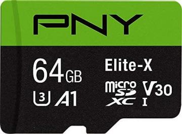 PNY 64GB Elite-X Class 10 U3 V30 MicroSDXC Flash Memory Card