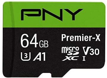 PNY 64GB Premier-X Class 10 U3 V30 microSDXC Flash Memory Card