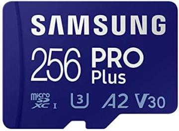 Samsung Pro Plus Micro SD Memory Card + Adapter, 256GB microSDXC