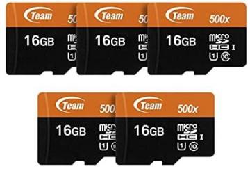 TEAMGROUP Micro 16GB x 5 Pack UHS-I U1 Class 10 SDHC SDXC Memory Card
