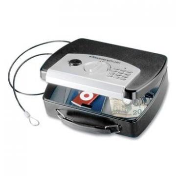 SentrySafe P008E Portable Electronic Security Safe, 0.08 cu ft, 10 x 7.9 x 2.9, Black/Silver