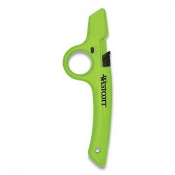 Westcott Full Size Retractable Box Cutter, Plastic Handle, Green, 6/Box