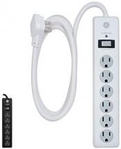 GE 6-Outlet Surge Protector, 6 Ft Extension Cord, Power Strip, 800 Joules
