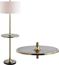 JONATHAN Y JYL3056A Luce 59" Metal/Wood LED Floor Lamp with Table