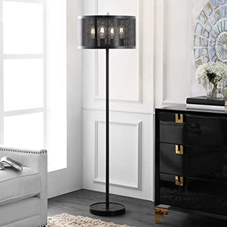Safavieh FLL4068A Vela 4-Light Industrial Black 62-inch Floor Lamp