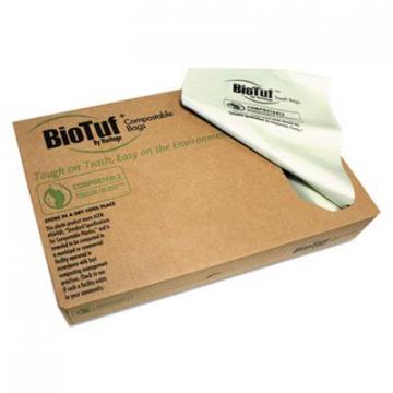 Heritage Biotuf Compostable Can Liners, 64 gal, 0.8 mil, 47" x 60", Green, 125/Carton