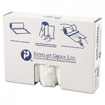 Inteplast Group High-Density Interleaved Commercial Can Liners, 45 gal, 12 microns, 40" x 48", Clear