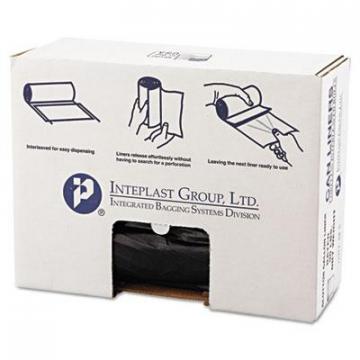 Inteplast Group High-Density Commercial Can Liners Value Pack, 60 gal, 19 microns, 43" x 46", Black