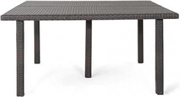 Great Christopher Knight Home Fiona Outdoor 64" Wicker Square Dining Table, Multibrown
