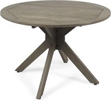 Great Christopher Knight Home 305060 Stanford Outdoor Round Acacia Wood Dining Table with X Base