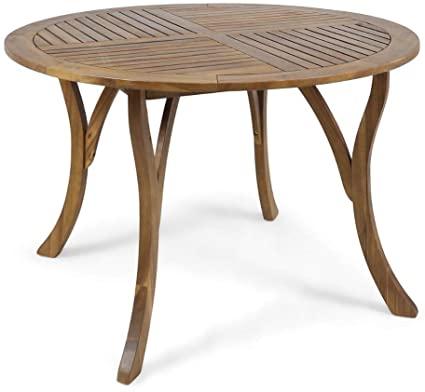 Great Christopher Knight Home 304867 Adn Outdoor 47" Round Acacia Wood Dining Table, Teak