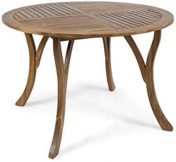 Great Christopher Knight Home 304867 Adn Outdoor 47" Round Acacia Wood Dining Table, Teak