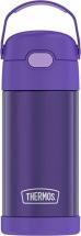 THERMOS FUNTAINER 12 Ounce Stainless Steel Vacuum Insulated Kids Straw Bottle, Violet