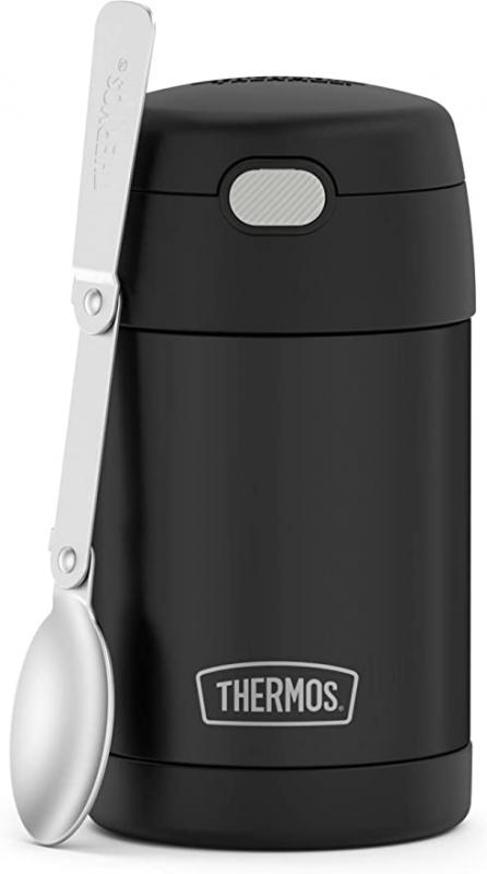 THERMOS FUNTAINER 16 Ounce Stainless Steel Vacuum Insulated Food Jar, Black Matte