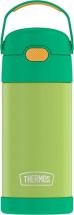 THERMOS FUNTAINER 12 Ounce Stainless Steel Vacuum Insulated Kids Straw Bottle, Lime/Orange