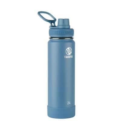 Takeya Actives Insulated Stainless Steel Water Bottle with Spout Lid, 32 oz, Arctic/White