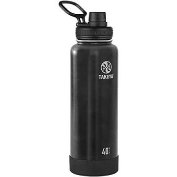 Takeya Actives Vacuum-Insulated Stainless-Steel Water Bottle with Insulated Spout Lid, 40oz, Slate