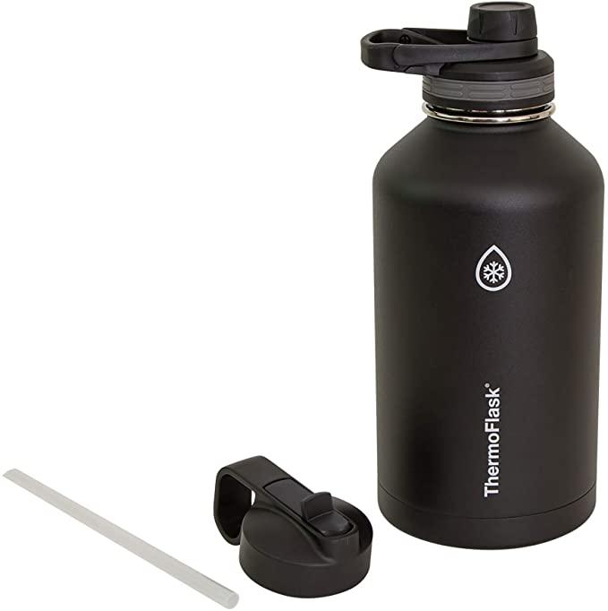 ThermoFlask Double Stainless Steel Insulated Water Bottle, 64 oz, Black