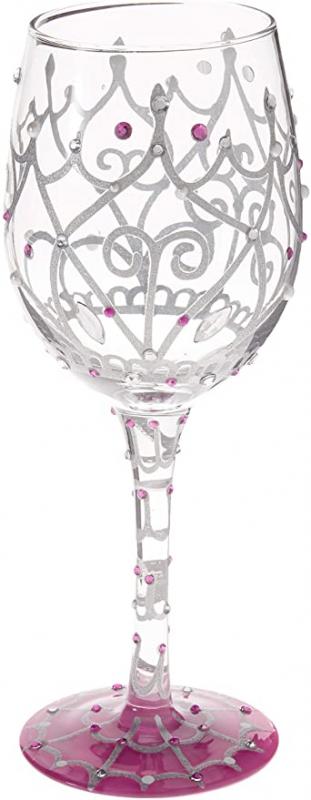 Enesco Lolita My Tiara Artisan Painted Wine Glass Gift