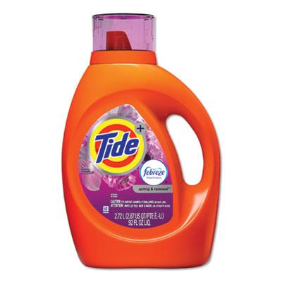 Tide Plus Febreze Liquid Laundry Detergent, Spring & Renewal, 92oz Bottle