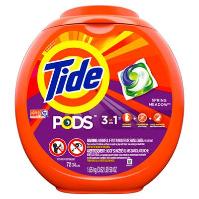 Tide Detergent Pods, Spring Meadow Scent, 72 Pods/Pack
