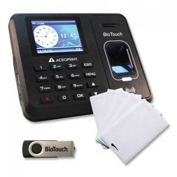 Acroprint BioTouch Time Clock and Badges Bundle, Black