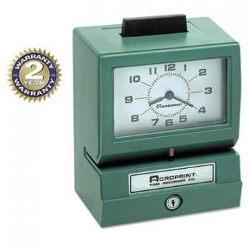 Acroprint Model 125 Analog Manual Print Time Clock with Month/Date/0-12 Hours/Minutes