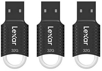 Lexar JumpDrive V40 32GB USB 2.0 Flash Drive, 3-Pack Black