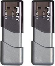 PNY 128GB Turbo Attaché 3 USB 3.0 Flash Drive, 2-Pack