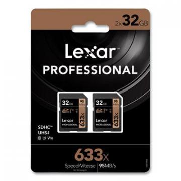 Lexar SDHC Memory Card, UHS-I U1 Class 10, 32 GB, 2/Pack