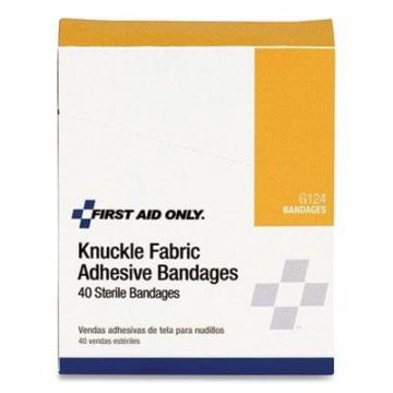 First Aid Only Fabric Bandages, Four-Wing Knuckle, 2.5" x 3.25", 40/Box