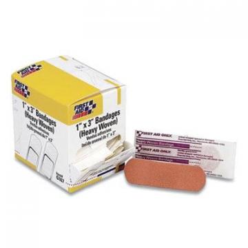 First Aid Only Heavy Woven Adhesive Bandages, Strip, 1" x 3", 50/Box