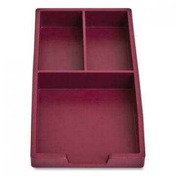 TRU RED Stackable Plastic Accessory Tray, 3-Compartment, 3.34 x 6.81 x 0.94, Purple