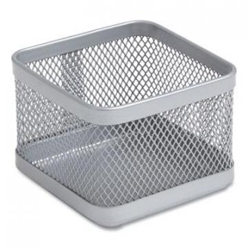 TRU RED Small Stackable Wire Mesh Accessory Holder, 3.46 x 3.46 x 2.75, Silver