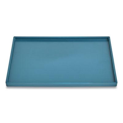 TRU RED Slim Stackable Plastic Tray, 1-Compartment, 6.85 x 9.88 x 0.47, Teal