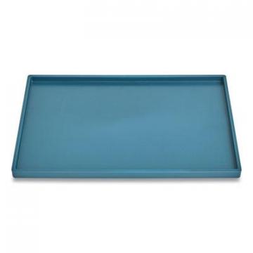 TRU RED Slim Stackable Plastic Tray, 1-Compartment, 6.85 x 9.88 x 0.47, Teal
