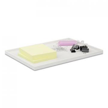 TRU RED Slim Stackable Plastic Tray, 1-Compartment, 6.85 x 9.88 x 0.47, White