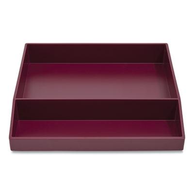TRU RED Divided Stackable Plastic Tray, 2-Compartment, 9.44 x 9.84 x 1.77, Purple