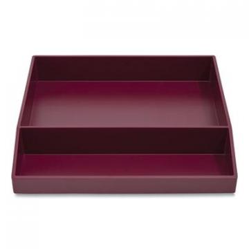 TRU RED Divided Stackable Plastic Tray, 2-Compartment, 9.44 x 9.84 x 1.77, Purple