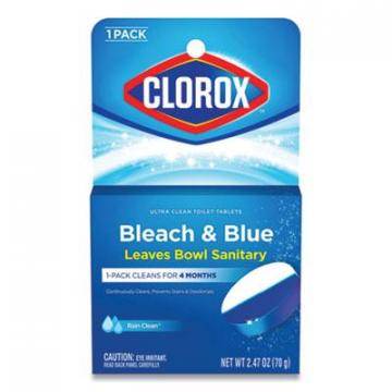 Clorox Bleach & Blue Automatic Toilet Bowl Cleaner, Rain Clean, 2.47oz Tablet