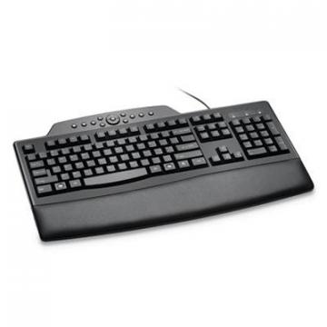 Kensington Pro Fit Comfort Keyboard, Internet/Media Keys, Wired, Black