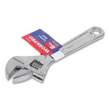 WORKPRO Stamped Adjustable Wrench, 6" Long, 0.75" Jaw Capacity