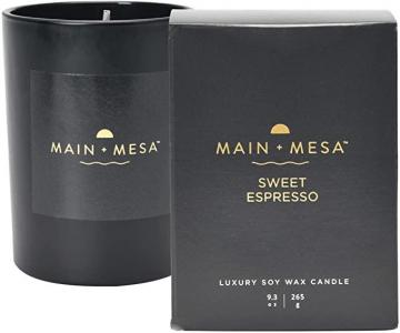 Main + Mesa Matte Black Glass Candle in Gift Box, 9.3 oz.