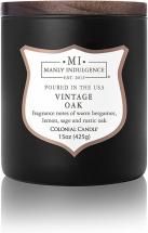Manly Indulgence Vintage Oak Scented Jar Candle, Signature Collection, Soy Wax Blend, Wooden Wick