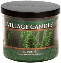 Village Candle Balsam Fir Medium Bowl Scented Candle, 14 oz, Green