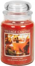 Village Candle Mulled Cider Large Glass Apothecary Jar Scented Candle, 21.25 oz, Red