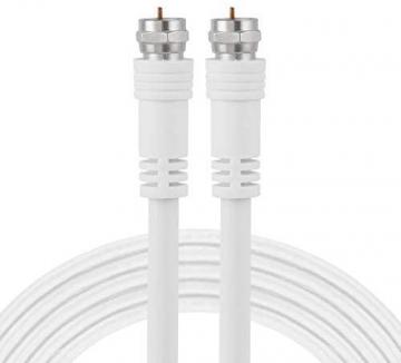 GE RG6 Coaxial Cable, 15 ft. F-Type Connectors, Double Shielded Coax, Input Output, Low Loss Coax